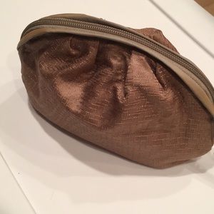 Cole Haan cosmetic bag/pouch, tan fabric nylon